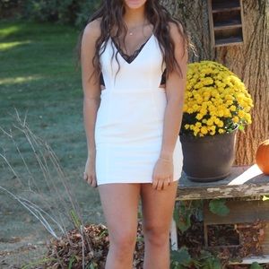 White & Black Lace Dress